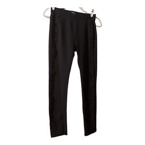 Girls Ruffle Ponte Knit Pull On Jeggings - Black Size 16